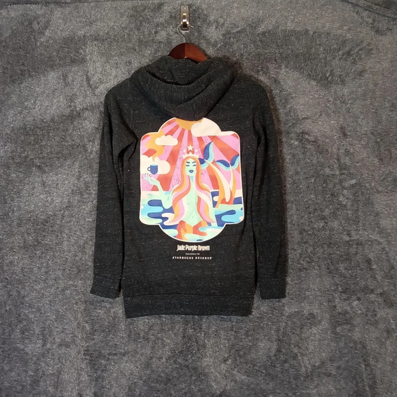 Starbucks reserve jade purple brown artist full zip hoodie women's XS - Picture 3 of 6